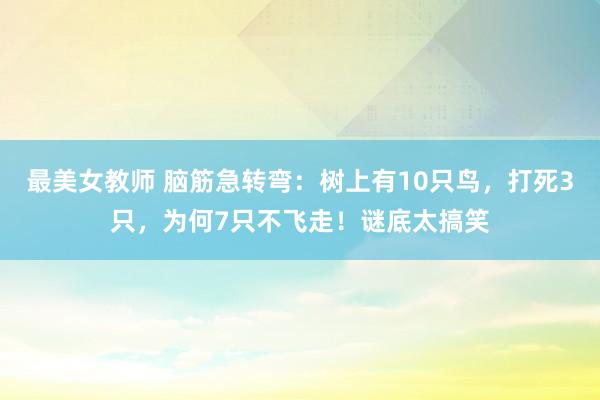 最美女教师 脑筋急转弯：树上有10只鸟，打死3只，为何7只不飞走！谜底太搞笑