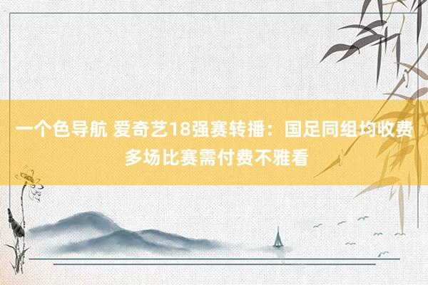 一个色导航 爱奇艺18强赛转播：国足同组均收费 多场比赛需付费不雅看